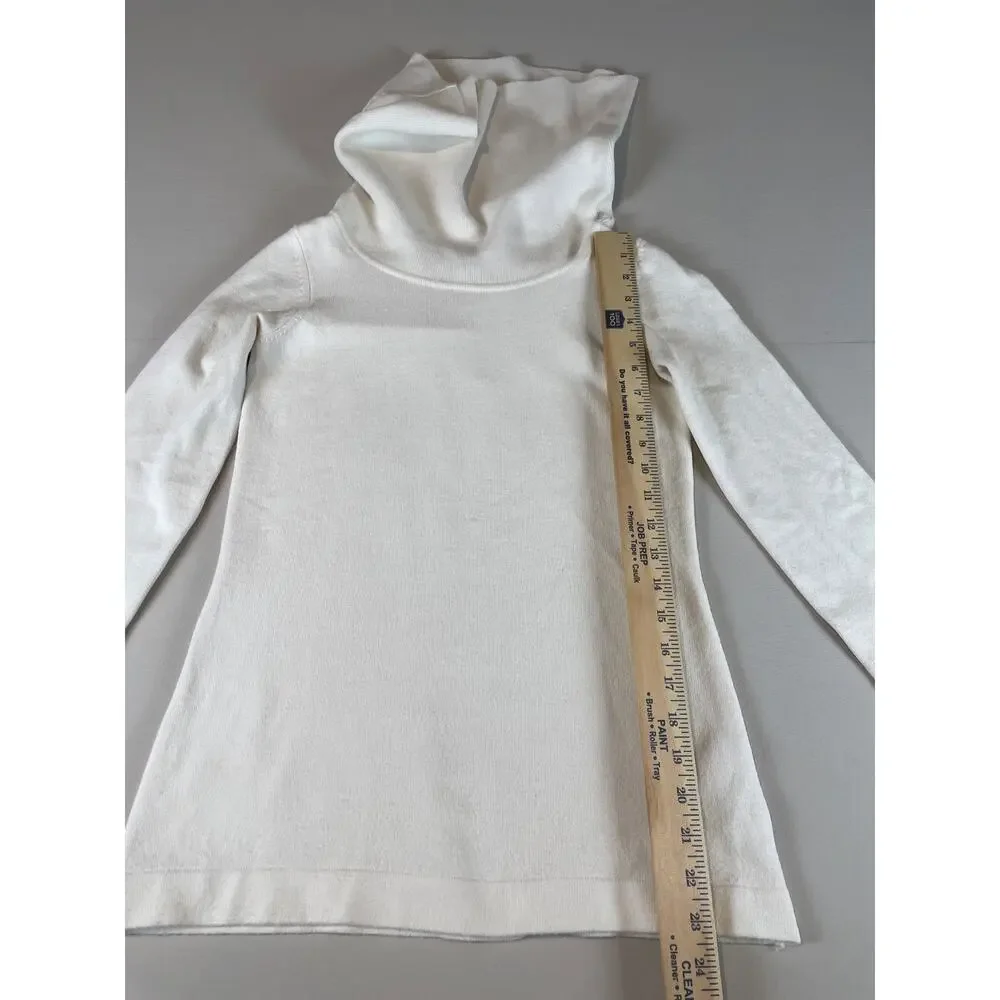 French Connection Cream Cowl Neck Knit Sweater Casual Size S